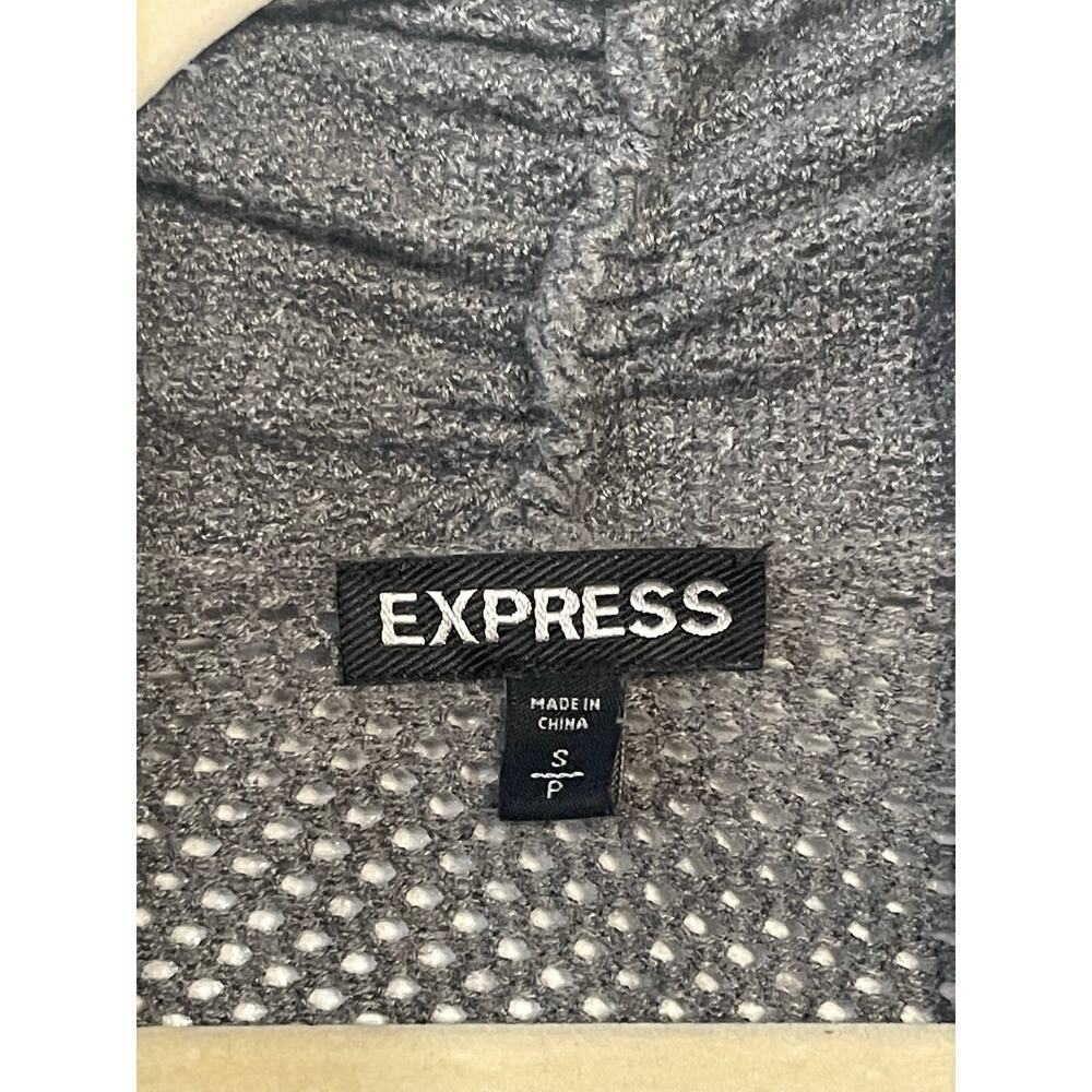 Express Open Front Cardigan Gray Mesh Small - image 2
